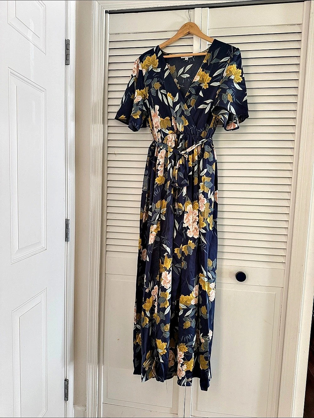 Baltic Born Floral Maxi Dress Blue & Yellow XXL Like New